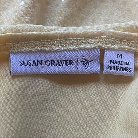 Susan Graver Bright Yellow Sleeveless Ruffle Neck Top Size Medium - Picture 3 of 8